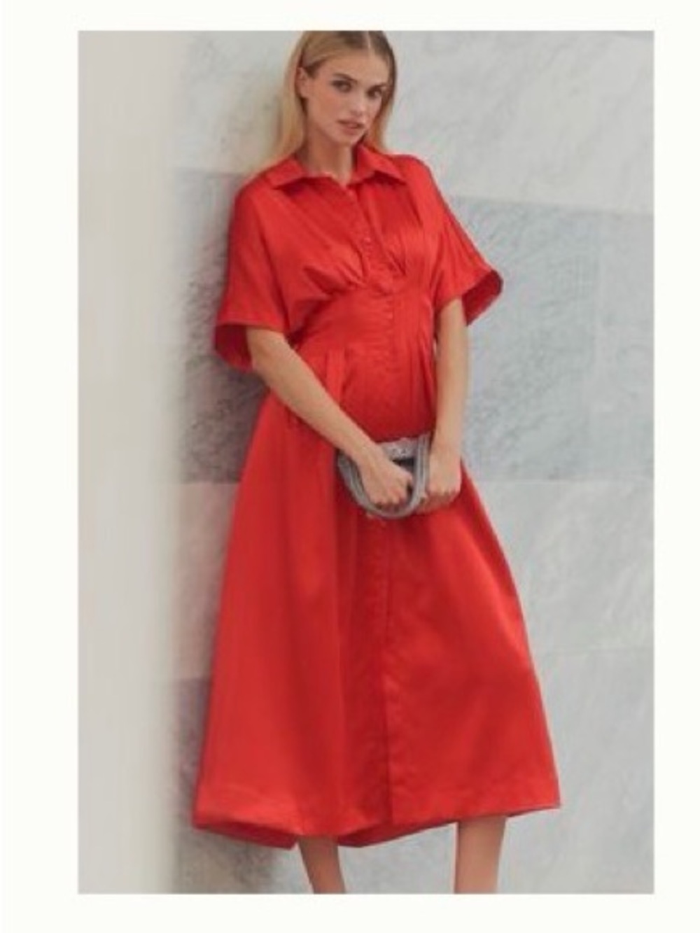 NWT Anthropologie Tobie Satin Shirt Dress by Exquise